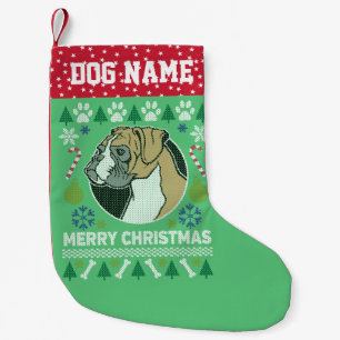 Boxer Dog Breed Ugly Christmas Sweater Small Christmas Stocking