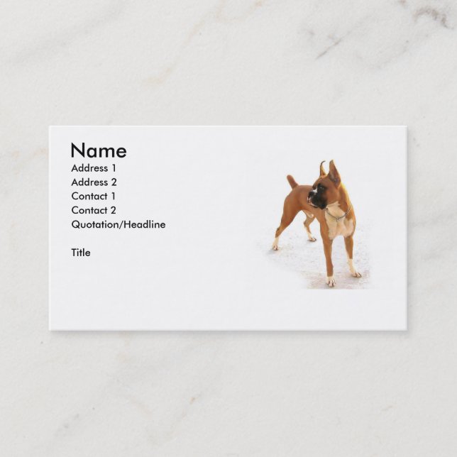 Boxer dog business card (Front)
