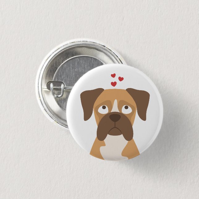 Boxer Dog Button Pin, Boxer Dog Pin, Boxer lover   (Front & Back)