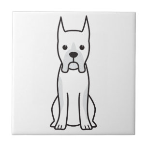 Boxer Dog Cartoon Tile