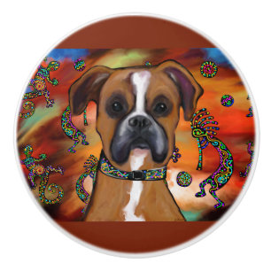 Boxer Dog  Ceramic Knob