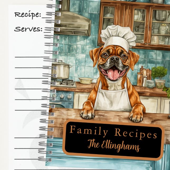 Boxer Dog Chef Spiral Recipe Book (Creator Uploaded)
