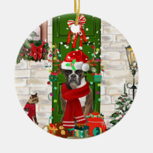 Boxer Dog Christmas   Ceramic Tree Decoration