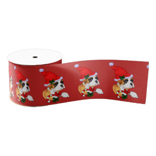 Boxer Dog Christmas Grosgrain Ribbon