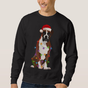 Boxer Dog Christmas Lights Xmas Dog Lover Sweatshirt