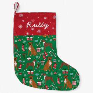 Boxer Dog Christmas Pet Name Small Christmas Stocking