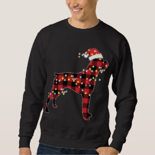 Boxer Dog Christmas Red Plaid Buffalo Pyjamas Xmas Sweatshirt