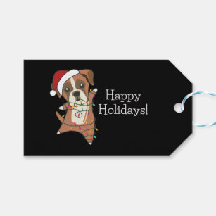 Boxer Dog Christmas Snow Winter Animals Dogs Adult Gift Tags