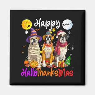 Boxer Dog Christmas Thanksgiving Happy Halloween Magnet