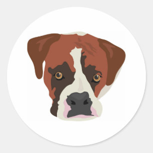 Boxer Dog Classic Round Sticker