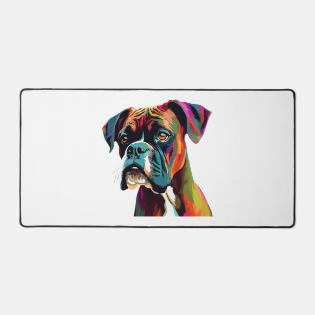 Boxer Dog Colourful Desk Mat (Front)