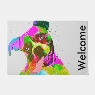 Boxer Dog Colourful Pop Art Doormat