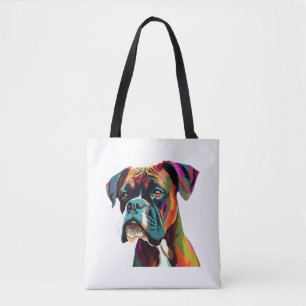 Boxer Dog Colourful Tote Bag