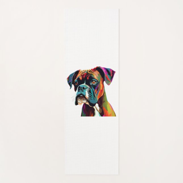 Boxer Dog Colourful Yoga Mat (Front)