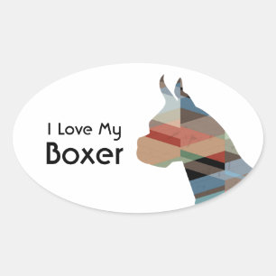 Boxer Dog Customisable Silhouette Stickers