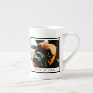 Boxer Dog Dad Custom Pet Photo Bone China Mug