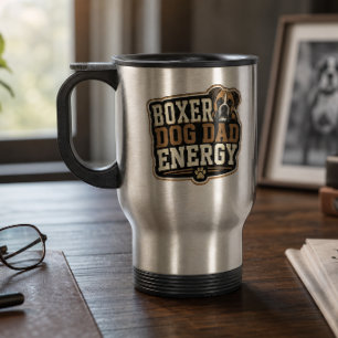 Boxer Dog Dad Energy Insulated Tumbler Travel Mug