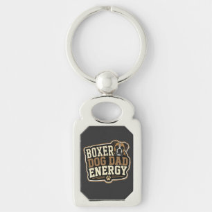 Boxer Dog Dad Energy Keychain