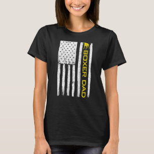 Boxer Dog Dad Vintage Patriotic With American Flag T-Shirt