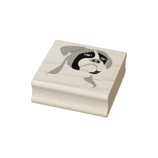 Boxer Dog Design Rubber Stamp