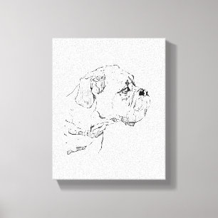 Boxer Dog – Dog Lover Minimalist Illustration Canvas Print