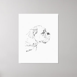 Boxer Dog – Dog Lover Minimalist Illustration Canvas Print