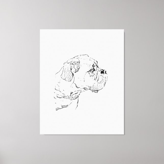 Boxer Dog  – Dog Lover Minimalist Illustration Canvas Print (Front)