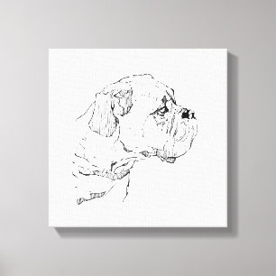Boxer Dog – Dog Lover Minimalist Illustration Canvas Print