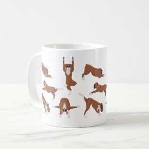 Boxer dog doing yoga coffee mug