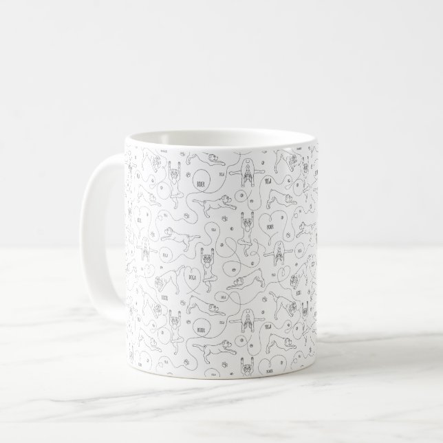 Boxer dog doing yoga coffee mug (Front Left)