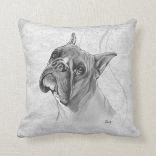 Boxer Dog Drawing Cushion