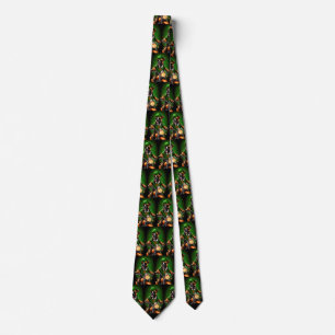 Boxer Dog Driving Bike St. Patrick's Day  Tie