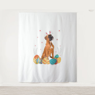 Boxer Dog Easter Bunny Shirt Dog Tapestry
