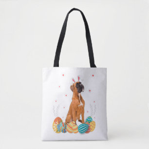 Boxer Dog Easter Bunny Shirt Dog Tote Bag