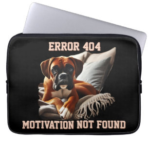 Boxer Dog Error 404 Laptop Sleeve