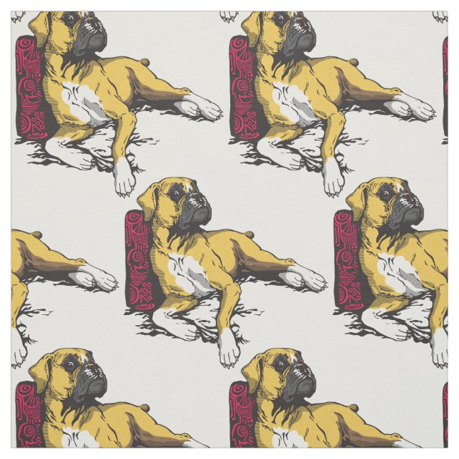boxer dog fabric (Swatch)