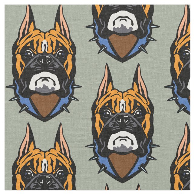 boxer dog fabric (Close Up)