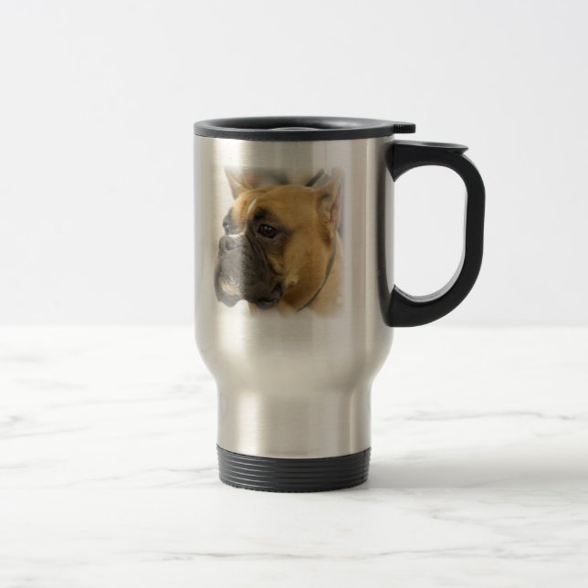 Boxer Dog Face Travel Mug (Right)