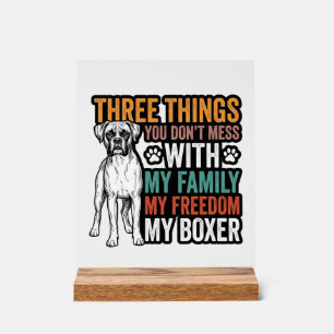 Boxer Dog Family Freedom Vintage Shirt Design_1 Acrylic Sign