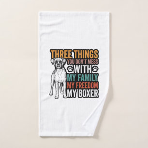 Boxer Dog Family Freedom Vintage Shirt Design_1 Hand Towel
