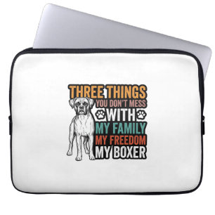 Boxer Dog Family Freedom Vintage Shirt Design_1 Laptop Sleeve
