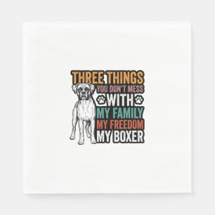 Boxer Dog Family Freedom Vintage Shirt Design_1 Napkin