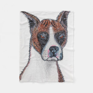 Boxer dog fleece blanket 