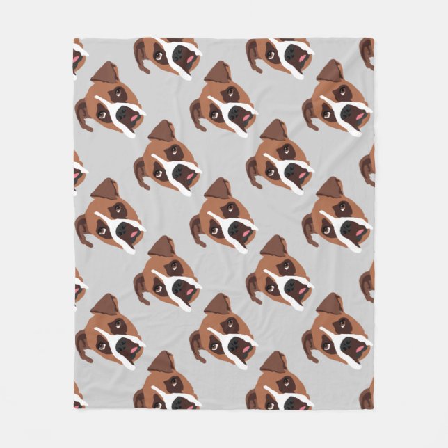 Boxer Dog Fleece Blanket, Medium (Front)