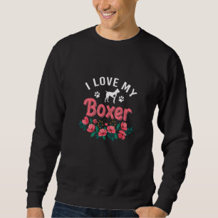 Boxer Dog For Women Cute I Love Boxer Dog Christm Sweatshirt