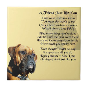 Boxer Dog - Friend Poem Tile