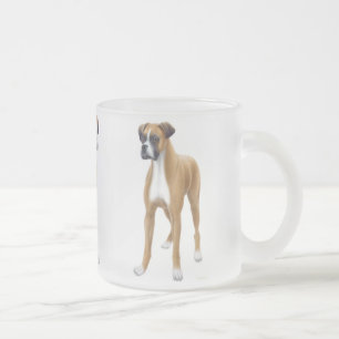 Boxer Dog Frosted Glass Mug