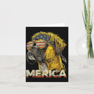 Boxer dog - funny 4th of july american flag card