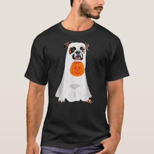 Boxer Dog Ghost Pumpkin Halloween Fall Dog Lover T-Shirt