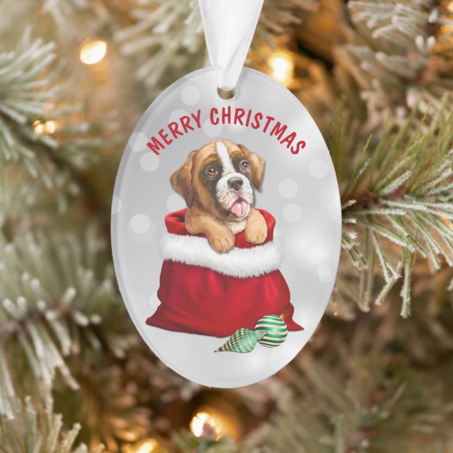Boxer Dog Gift Surprise Ornament (Tree)